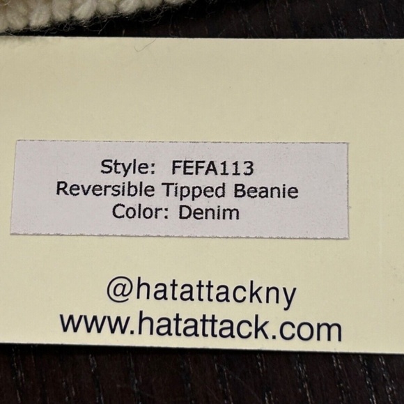 Hat Attack Reversible Tipped Beanie Blue/Denim OS - NWT main image 4
